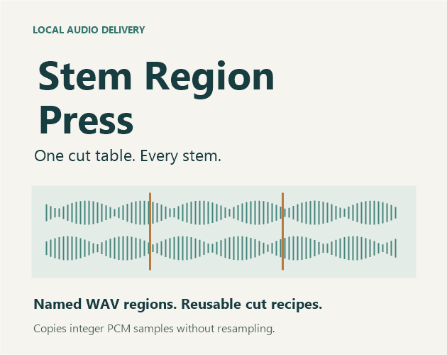 Stem Region Press cover with synchronized waveform regions