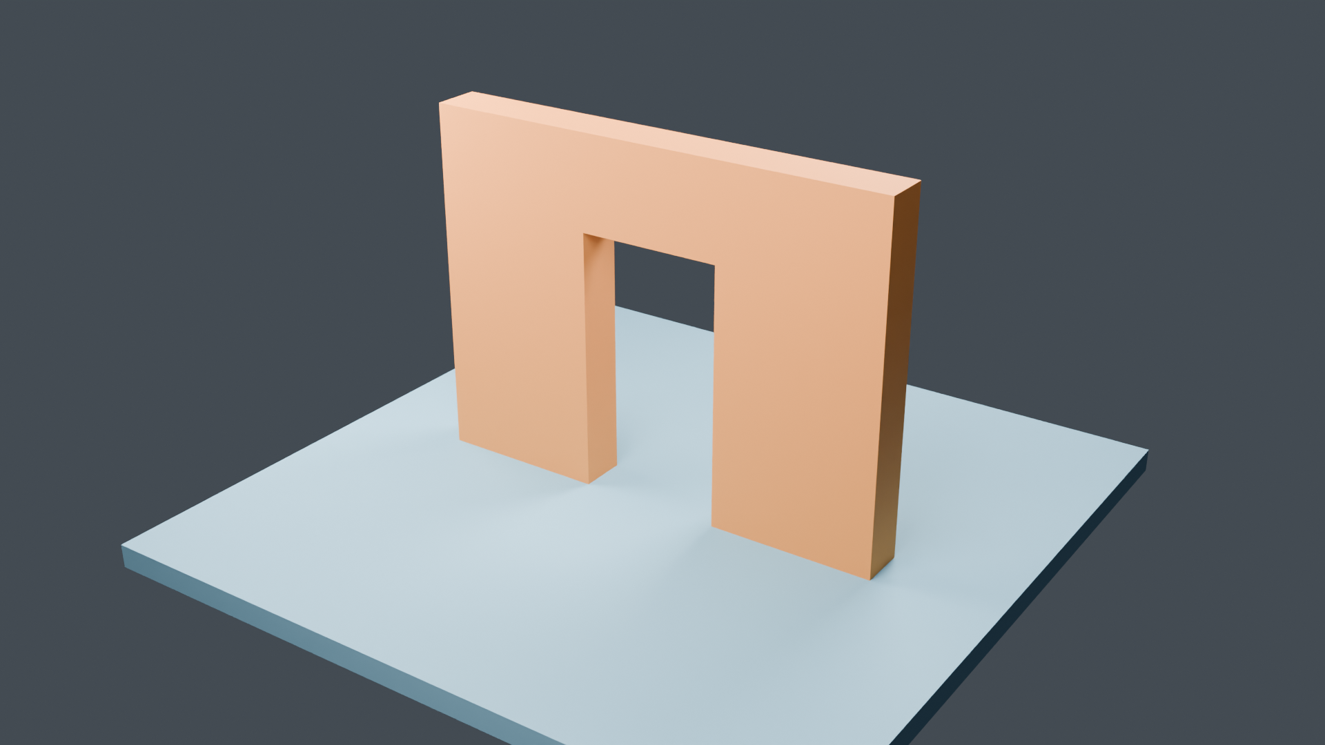 Three orange doorway box guides and one blue floor box shown separately from the render meshes